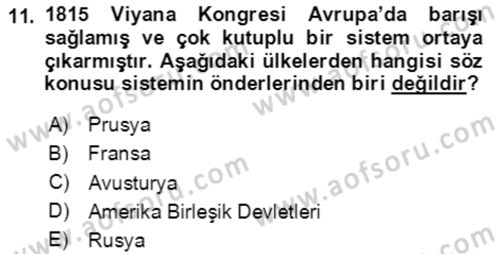 Uluslararası Politika 1 Dersi 2020 - 2021 Yılı Yaz Okulu Sınav Soruları 11. Soru