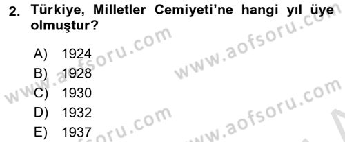 Uluslararası Politika 1 Dersi 2022 - 2023 Yılı (Vize) Ara Sınav Soruları 2. Soru