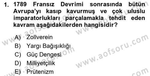 Uluslararası Politika 1 Dersi 2023 - 2024 Yılı (Vize) Ara Sınav Soruları 1. Soru