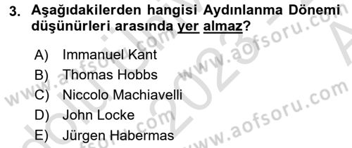 Uluslararası Politika 1 Dersi 2023 - 2024 Yılı (Vize) Ara Sınav Soruları 3. Soru