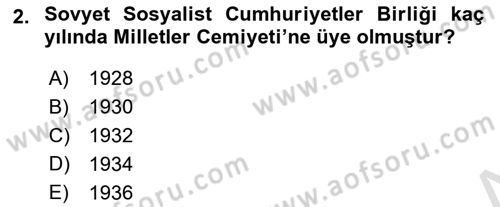 Uluslararası Politika 1 Dersi 2024 - 2025 Yılı (Vize) Ara Sınav Soruları 2. Soru