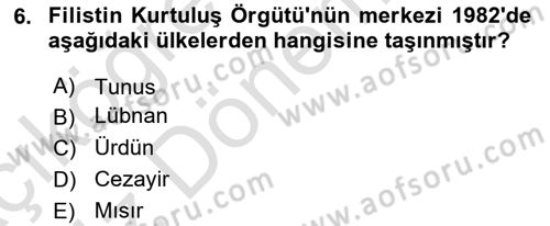 Uluslararası Politika 1 Dersi 2024 - 2025 Yılı (Vize) Ara Sınav Soruları 6. Soru