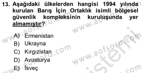 Uluslararası Politika 1 Dersi 2024 - 2025 Yılı (Final) Dönem Sonu Sınav Soruları 13. Soru