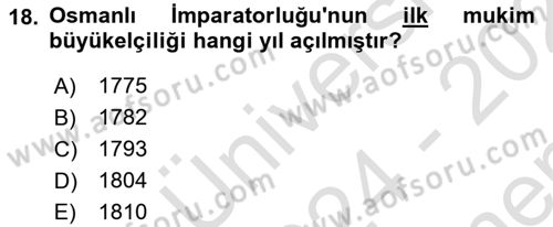 Uluslararası Politika 1 Dersi 2024 - 2025 Yılı (Final) Dönem Sonu Sınav Soruları 18. Soru