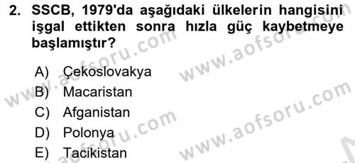Uluslararası Politika 1 Dersi 2024 - 2025 Yılı (Final) Dönem Sonu Sınav Soruları 2. Soru