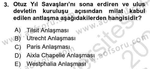 Uluslararası Politika 1 Dersi 2025 - 2026 Yılı (Vize) Ara Sınav Soruları 3. Soru
