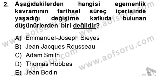 Uluslararası Politika 2 Dersi 2013 - 2014 Yılı (Vize) Ara Sınav Soruları 2. Soru