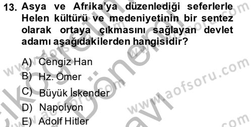 Uluslararası Politika 2 Dersi 2013 - 2014 Yılı (Final) Dönem Sonu Sınav Soruları 13. Soru