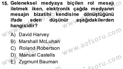 Uluslararası Politika 2 Dersi 2013 - 2014 Yılı (Final) Dönem Sonu Sınav Soruları 15. Soru
