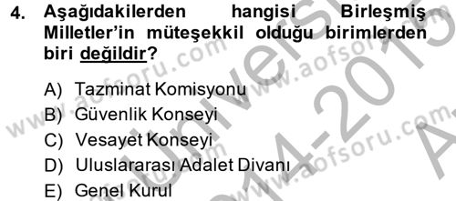 Uluslararası Politika 2 Dersi 2014 - 2015 Yılı (Vize) Ara Sınav Soruları 4. Soru