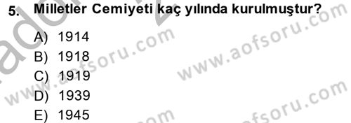 Uluslararası Politika 2 Dersi 2014 - 2015 Yılı (Vize) Ara Sınav Soruları 5. Soru
