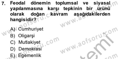 Uluslararası Politika 2 Dersi 2014 - 2015 Yılı (Vize) Ara Sınav Soruları 7. Soru