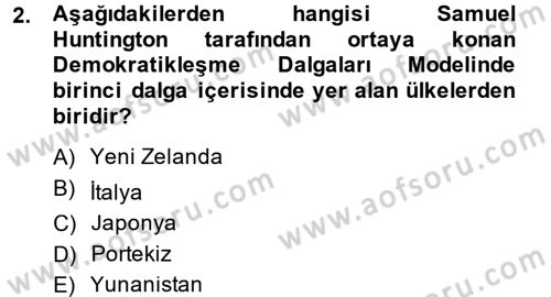 Uluslararası Politika 2 Dersi 2014 - 2015 Yılı (Final) Dönem Sonu Sınav Soruları 2. Soru