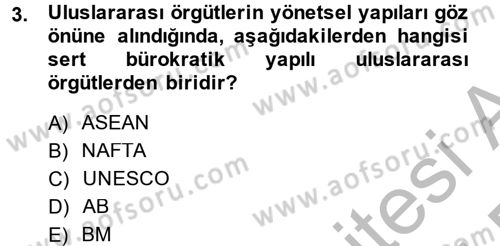 Uluslararası Politika 2 Dersi 2014 - 2015 Yılı (Final) Dönem Sonu Sınav Soruları 3. Soru