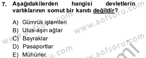 Uluslararası Politika 2 Dersi 2014 - 2015 Yılı (Final) Dönem Sonu Sınav Soruları 7. Soru