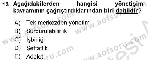 Uluslararası Politika 2 Dersi 2015 - 2016 Yılı (Final) Dönem Sonu Sınav Soruları 13. Soru