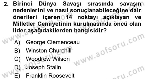 Uluslararası Politika 2 Dersi 2017 - 2018 Yılı (Final) Dönem Sonu Sınav Soruları 2. Soru