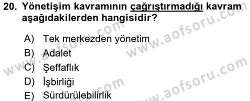 Uluslararası Politika 2 Dersi 2017 - 2018 Yılı (Final) Dönem Sonu Sınav Soruları 20. Soru