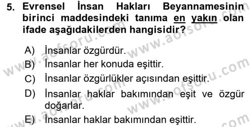 Uluslararası Politika 2 Dersi 2017 - 2018 Yılı (Final) Dönem Sonu Sınav Soruları 5. Soru