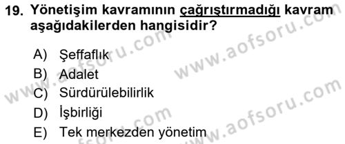 Uluslararası Politika 2 Dersi 2018 - 2019 Yılı Yaz Okulu Sınav Soruları 19. Soru