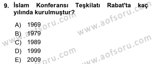 Uluslararası Politika 2 Dersi 2021 - 2022 Yılı (Final) Dönem Sonu Sınav Soruları 9. Soru