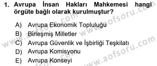 Uluslararası Politika 2 Dersi 2023 - 2024 Yılı (Vize) Ara Sınav Soruları 1. Soru