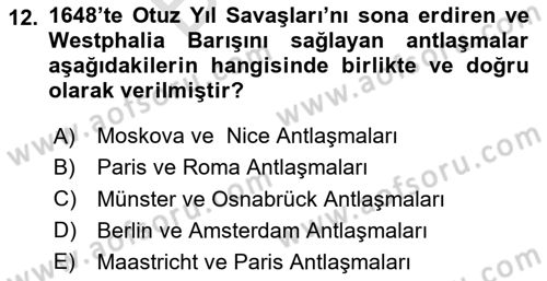 Uluslararası Politika 2 Dersi 2023 - 2024 Yılı (Final) Dönem Sonu Sınav Soruları 12. Soru