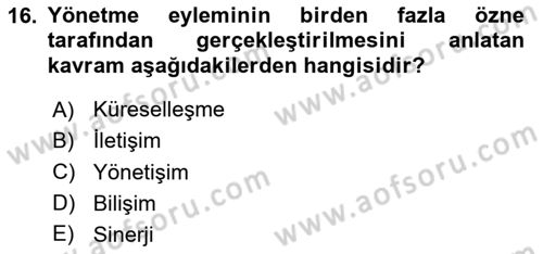 Uluslararası Politika 2 Dersi 2023 - 2024 Yılı (Final) Dönem Sonu Sınav Soruları 16. Soru