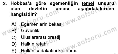 Uluslararası Politika 2 Dersi 2023 - 2024 Yılı (Final) Dönem Sonu Sınav Soruları 2. Soru