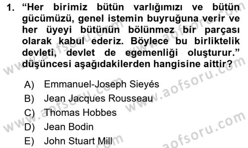 Uluslararası Politika 2 Dersi 2024 - 2025 Yılı (Final) Dönem Sonu Sınav Soruları 1. Soru