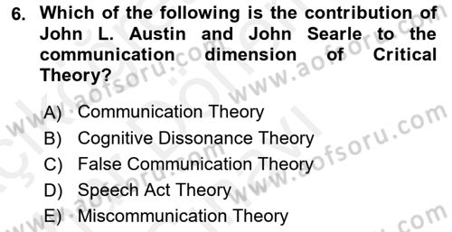 Theories Of International Relations 2 Dersi 2018 - 2019 Yılı (Final) Dönem Sonu Sınav Soruları 6. Soru