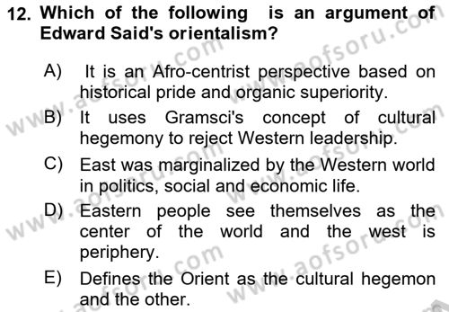 Theories Of International Relations 2 Dersi 2018 - 2019 Yılı Yaz Okulu Sınav Soruları 12. Soru