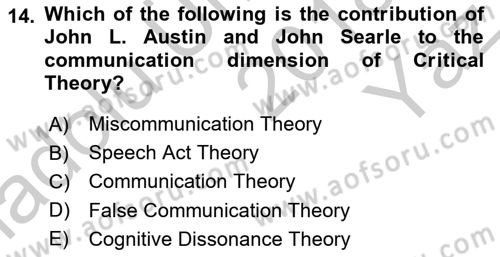 Theories Of International Relations 2 Dersi 2018 - 2019 Yılı Yaz Okulu Sınav Soruları 14. Soru