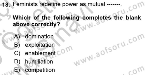 Theories Of International Relations 2 Dersi 2018 - 2019 Yılı Yaz Okulu Sınav Soruları 18. Soru