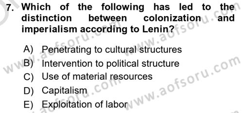 Theories Of International Relations 2 Dersi 2020 - 2021 Yılı Yaz Okulu Sınav Soruları 7. Soru
