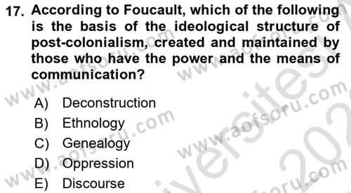 Theories Of International Relations 2 Dersi Ara Sınavı Deneme Sınav Soruları 17. Soru