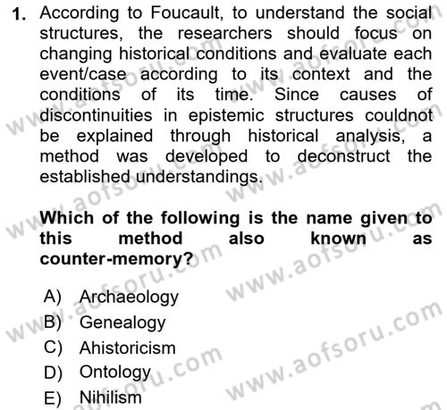 Theories Of International Relations 2 Dersi 2021 - 2022 Yılı (Final) Dönem Sonu Sınav Soruları 1. Soru