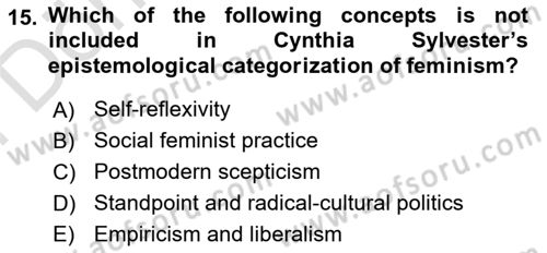 Theories Of International Relations 2 Dersi 2021 - 2022 Yılı (Final) Dönem Sonu Sınav Soruları 15. Soru