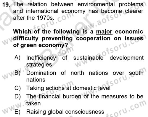 Theories Of International Relations 2 Dersi 2021 - 2022 Yılı (Final) Dönem Sonu Sınav Soruları 19. Soru