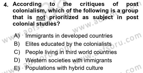 Theories Of International Relations 2 Dersi 2021 - 2022 Yılı (Final) Dönem Sonu Sınav Soruları 4. Soru