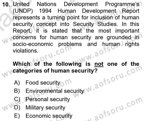 Theories Of International Relations 2 Dersi 2021 - 2022 Yılı Yaz Okulu Sınav Soruları 10. Soru