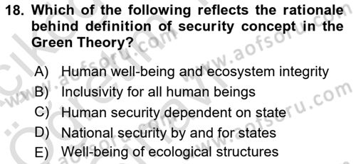 Theories Of International Relations 2 Dersi 2021 - 2022 Yılı Yaz Okulu Sınav Soruları 18. Soru