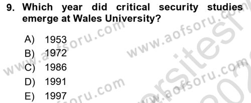 Theories Of International Relations 2 Dersi 2021 - 2022 Yılı Yaz Okulu Sınav Soruları 9. Soru