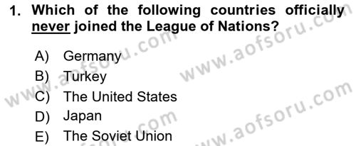 International Organization And Global Governance Dersi 2020 - 2021 Yılı Yaz Okulu Sınav Soruları 1. Soru