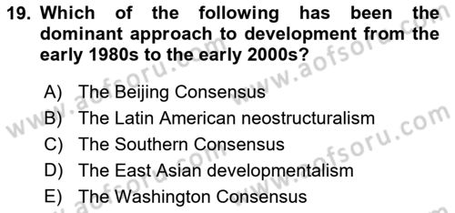 International Organization And Global Governance Dersi 2020 - 2021 Yılı Yaz Okulu Sınav Soruları 19. Soru