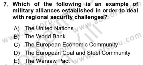 International Organization And Global Governance Dersi 2020 - 2021 Yılı Yaz Okulu Sınav Soruları 7. Soru