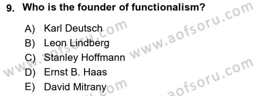 International Organization And Global Governance Dersi 2020 - 2021 Yılı Yaz Okulu Sınav Soruları 9. Soru