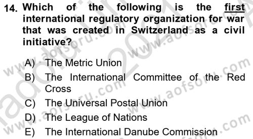 International Organization And Global Governance Dersi 2021 - 2022 Yılı (Vize) Ara Sınav Soruları 14. Soru