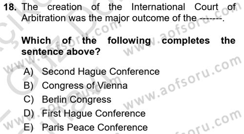 International Organization And Global Governance Dersi 2021 - 2022 Yılı (Vize) Ara Sınav Soruları 18. Soru