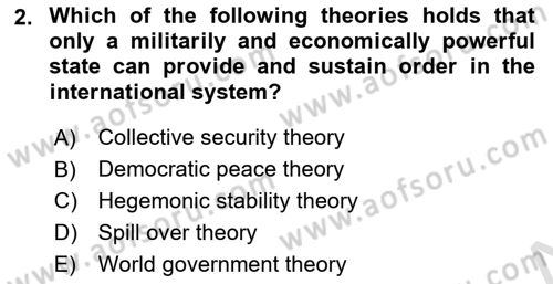 International Organization And Global Governance Dersi 2021 - 2022 Yılı (Vize) Ara Sınav Soruları 2. Soru